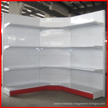 Designable Supermarket Wall Shelf with Inner Corner